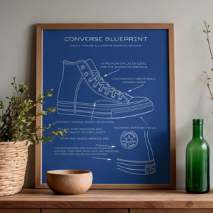 Converse sneaker blueprint digital download Archinic Designs